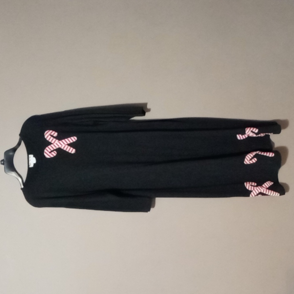 Shane Lee Inc Black Dress w Candy Canes XL